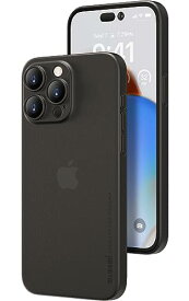 「0.3 極薄」iPhone 15 Pro対応ケース memumiマット質感 オリジナル設計 指紋防止 傷付き防止 ワイアレス充電対応 6.1インチ人気ケース·カバー(Trans-Black)