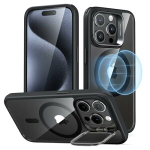 ESR iPhone 15 Pro �P�[�X MagSafe�Ή� �ČRMIL�K�i�̕ی� �B��X�^���h �X�}�z�P�[�X ���h�~�w�� �N���A_�u���b�N Classic�V���[�Y