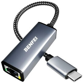 BENFEI 有線LANアダプタ USB-C - イーサネットアダプター、USB Type-C (Thunderbolt 3/4) - 10/100/1000Mbps 高速 RJ45 ギガビットイーサネット ネットワークアダプター iPhone 15