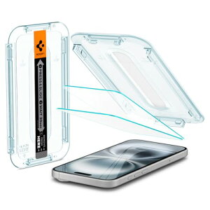 Spigen iPhone 16 Plus/iPhone 15 Plus KXtB 9HdxKX \tLbgt iPhone16Plus/iPhone15PlusΉ یtB imR[eBO Uh~ 2 EZ Fit