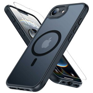 iPhone 16e ケース Magsafe対応 米軍規格 ガラスフイルム付き 半透明 第四世代 マットケース アイフォン16eケース 耐衝撃 アイホン 16Eケース マグネット搭載 黄ばみ防止 いphone 16e ケース 指紋防止