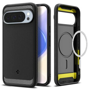 Spigen Pixel 10 Pro XL �P�[�X Magsafe�Ή� �}�b�g�d�グ TPU �w��h�~ ����h�~ �o���p�[ �ϏՌ� �ČRMIL�K�i ���M�b�h�A�[�}�[ �}�O�t�B�b�g ACS09721 (�}�b�g �u���b�N)