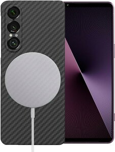 Sisyphy Sony Xperia 1 VII ケース Magsafe 対応 アラミド繊維 カーボン風 ギャラクシ ケース極薄 超軽量 グリップ感向上 黒 1500D 磁石内蔵