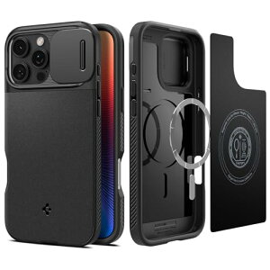 Spigen n18N̋Zp iPhone 16 Pro Max P[X MagSafeΉ JJo[ Yی }Olbg }bg ϏՌ ČRMILKi IveBbN A[}[ }OtBbg ACS08015 (ubN)