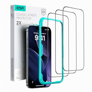 ESR for iPhone 17 Pro Max ガラスフィルム 高い透明度 for iPhone17ProMax保護フィルム 3枚 強化ガラス 簡単取り付けガイド枠付き 指紋防止 さらさら 9H硬度 軍事規格の飛散防止力 耐衝撃 0.3mm超薄 H