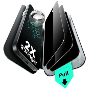 3秒で完成 覗き見防止 ESR for iPhone 17 Pro ガラスフィルム 2倍強化 米軍MIL規格保護 破砕防止 9H硬度 覗き見防止見スクリーン保護フィルム3枚入り 気泡無し指紋防止 ホコリフリー 強化ガラス 軍