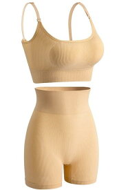 [Unigrand] [ユニグランド] スポーツブラジャー ＆ ボクサーパンツセット ミディアムサポート 無地 カップ内臓 ンワイヤー ナイトブラ