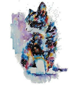 cat and colors counted cross stitch kits 14 ct, �L�ƐF�A�N���X�X�e�b�`�L�b�g 220x 299 �|�C���g�A50x64cm �N���X�X�e�b�`