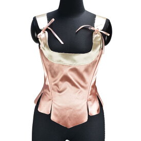 補正下着 レディース カップ付き ビスチェ コルセット スウィートピンク アプリコットカラー 切り替え バックレースアップ ウエストシェイプ 引き締め スタイルアップ おしゃれ ポリエステル オールシーズン