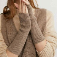 手袋 レディース カシミヤ100% ニット 指なし手袋 ロング丈 防寒 保温 グローブ 秋冬 ファッション 通勤 …