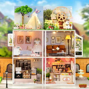 �~�j�`���A�n�E�X DIY �h�[���n�E�X ���̏����ȏ�i 3D ���� �p�Y�� �ؐ� ���z�͌^ �g�ݗ��� �L�b�g �W�I���} LED���C�g�t�� ���� �z�r�[ ��l �v���[���g