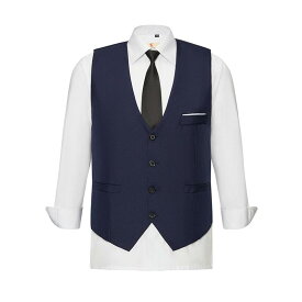 ベスト メンズ ジレ チョッキ カジュアル ビジネス フォーマル 礼服 結婚式 披露宴 新郎 介添人 ホテル制服 ユニフォーム 作業服 Vネック シングルボタン スリムフィット ポリエステル ブラック ワインレッド