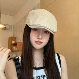 ハンチング帽 メンズ レディース ユニセックス つば付きキャップ 通気性 日よけ 紫外線対策 綿麻 コットンリネン レトロ クラシック 韓国風 カジュアル シンプル ナチュラル 普段使い 丸型 ショートブリム