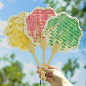 扇子 子供用 キッズ 古風 中華風 竹編み 団扇 うちわ 手作りキット DIY ハンドメイド 工作 夏祭り イベント レジャー 自由研究 オリジナルデザイン 天然竹製素材