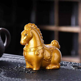 茶玩 置物 唐風 変色 干支 馬 午年 樹脂製 高級感 ユニーク 個性的 成功祈願 縁起物 開運 おしゃれ 茶席飾り 茶卓インテリア