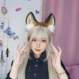 カチューシャ 男女兼用 ハンドメイド ふわふわ もこもこ フェイクファー リアル ねずみ耳 獣耳 アニマル耳 コスプレ イベント パーティー ハロウィン 仮装 アニメ キャラクター 2次元 ヘアバンド 髪飾り ヘッドドレス 小道具