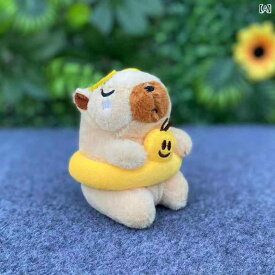 キーホルダー レディース キッズ カピバラ ぬいぐるみ 撥水 水着 浮き輪 砂浜 サマー風 ミニサイズ バッグチャーム かわいい 動物 マスコット ギフト