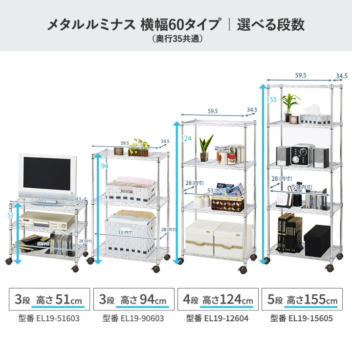 楽天市場】ルミナス ラック 棚 スチールラック メタル ラック 収納棚 