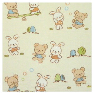 【日本製】『ベビー綿毛布』85×115cm プリントくまとうさぎ模様 保育園毛布 綿毛布ベビー コットンブランケット シンプル 国産綿毛布 赤ちゃん毛布 綿毛布 ベビー 人気 泉大津毛布 暖か ベ