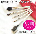【レビューキャンペーン実施中】 46%OFF 名入無料 熊野化粧筆 熊野筆 メイクブラシ ビギナーズ セット 5本入り ケース付 /to-3 化粧ブラシ 化粧筆 女性 高級毛 日本製 就職 退職 内祝 ギフト メイクブラシセット 天然毛 北斗園 送料無料
