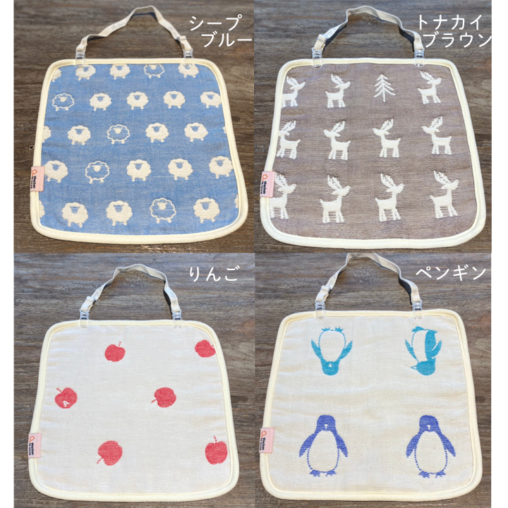 えっこ☆りんご☆6重ガーゼハンカチ タオル☆ハンドメイド おなかけっと 日本製 6重ガーゼ ミニハンカチ 綿100％ 17×17cm