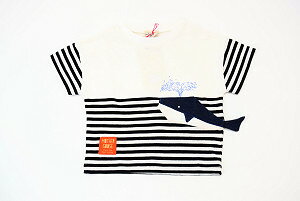 (サマーセール定価2390円+税をSALE) mothergoose(キムラタン)マザーグースクジラ♪ボーダー半袖Tシャツ(80cm、90cm、95cm、100cm、110cm)