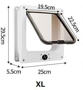 ダイロックXL猫子犬ドア、取付け易い両面取付。