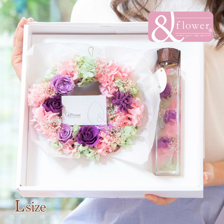 楽天市場 誕生日にお花のギフト プレゼント Herba 当店だけのオリジナルギフト Preser プリザーブドフラワー プレゼント ギフト 花 アレンジメント ハーバリウム L リース 記念日 結婚祝い 新築祝い 母の日 出産準備赤ちゃんまーけっと