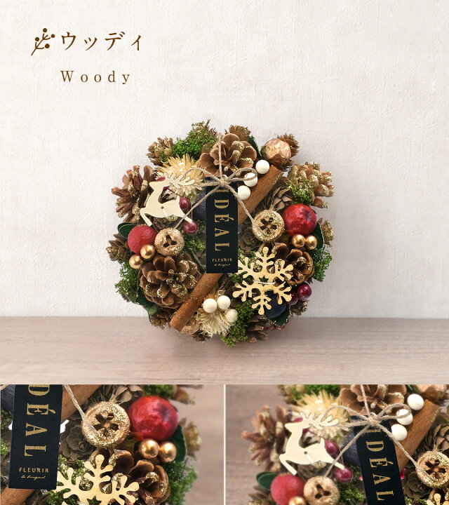 楽天市場】送料無料 2024 クリスマス リース SSサイズ 17cm ナチュラル 