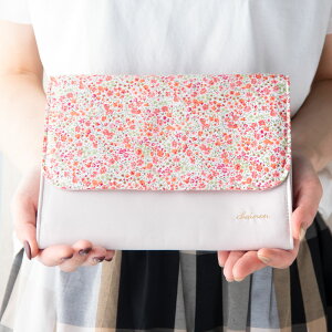 【P2倍☆11/6 正午まで】【新商品】母子 手帳ケース お薬手帳ケース 犬印 ジャバラ 犬印本舗 マタニティ リバティ柄 人気 植物 花 薄型 軽量 大収納 産前 産後ママの必需品 ファスナーポケッ