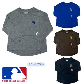 MLB 長袖 ロンT 刺繍 天竺 メジャーリーグ 野球 ベースボール キッズ ジュニア トドラー スクール 男児 女児 男の子 女の子 ボーイズ ガールズ 長袖 Tシャツ ロサンゼルス・ドジャース ニューヨーク・ヤンキース サンディエゴ・パドレス NY SD LA