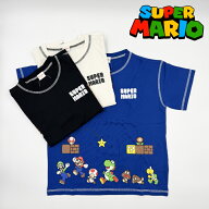 スーパーマリオ 半袖Tシャツ 天竺 綿100％ 前後プリント ゲーム 半袖トップス キッズ ベビー トドラー ジ…