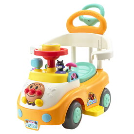 【アガツマ】アンパンマンといっしょにドライブ！ 3STEPよくばりビジーカー 押し棒＋ガード付き 足けり　押し車　乗用玩具　屋内用