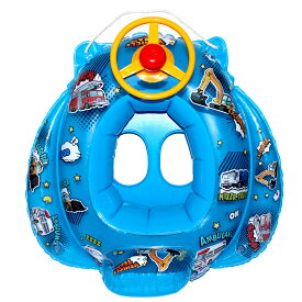 永和 ベビーボート 浮き輪　ビークルチーム ブルー　73×70cm ミニカーボート 夏 水遊び 水浴び 男の子 男児