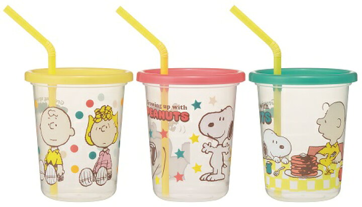 楽天市場 スケーター ストロー付きタンブラー３個 スヌーピー 子供用食器 食事グッズ キャラクター食器 赤ちゃんデパート水谷