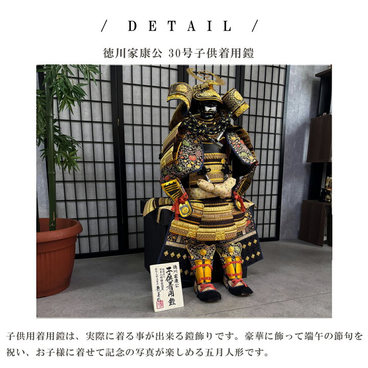 楽天市場】数量限定価格 徳川家康【着用鎧飾り】30号 龍玉作 三歳〜七 