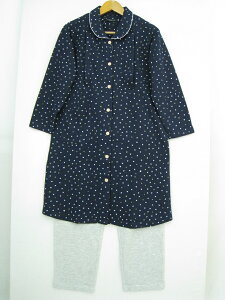 【長袖マタニティパジャマ】411070 ハート柄 秋冬物パジャマ/出産準備/授乳口つき上下セット