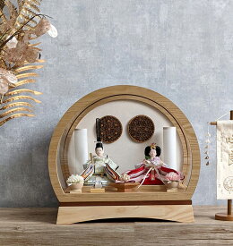 特典付 雛人形 ひな人形 ケース飾り ドーム型 アクリルケース ナチュラル 丸型 コンパクト 柳親王 小さい 初節句御祝 三月人形 お雛さま ケース入り 親王 ひな人形 二人飾り 親王飾り アクリル ケース おしゃれ かわいい 円型