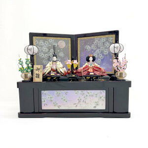 特典付き 選べる3種類 雛人形 ひな人形 収納飾り 親王飾り黒溜塗 75cm KASANE 〜かさね〜 夜桜 コンパクト 小さい 初節句御祝 三月人形 お雛さま 三五親王 二人飾り 収納台 かわいい ひな祭り お