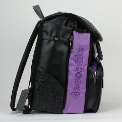 デコレートリュックキッズスクールバッグdecoratechantDMS-057Lサイズ(25L)ブラック×パープル女の子/キッズ/ジュニア/レディース/小学生/遠足/林間学校/リュックサック/ランドセル/レッスンバッグ/フロントストラップ付送料無料(沖縄除く)