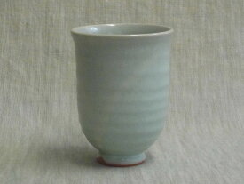 赤膚焼　無地 ビア杯　フリーカップ　昭山窯　青　奈良絵　ビール　窯作
