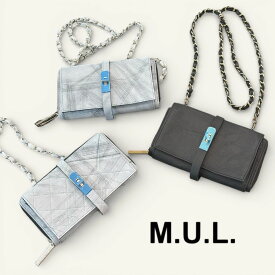 2025秋冬新作 M.U.L.[エムユーエル]/MUL008 ウォレット ショルダー 財布 レザー 本革 汚し加工 レディース メンズ