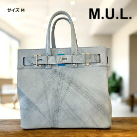 2025秋冬新作 M.U.L.[エムユーエル]/MUL129 STUD トート M バッグ ダメージ スクラッチ レザー 本革 汚し加工 レディース メンズ