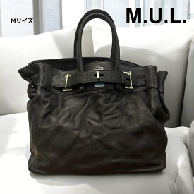 2025秋冬新作 M.U.L.[エムユーエル]/MUL129 STUD トート M バッグ 洗い加工 レザー 本革 レディース メンズ