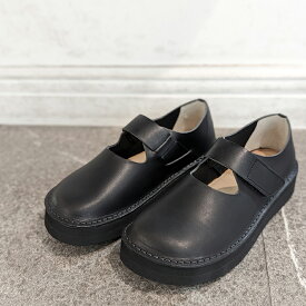 Organic handloom[オーガニックハンドルーム]/BURSLEM[バーズレム]/ブラック/OH009009 ストラップシューズ カジュアルシューズ カジュアル フラット シンプル 黒 レザー 本革 ベルクロ 靴 レディース