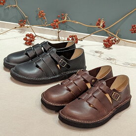 Organic handloom[オーガニックハンドルーム]/SAUSALITO[サウサリート]/ D/ブラウン[OH012208] ブラック[OH012009] カジュアルシューズ 黒 ブラック ブラウン フラット カジュアル シンプル レザー 本革 靴 レディース