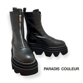 PARADIS COULEUR パラディクルール/353024 ブーツ センタージップ 厚底 ボリューム ソール 本革 軽量 靴 レディース