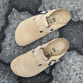 BIRKENSTOCK[ビルケンシュトック]/BOSTON[ボストン]/DOTTED NEW BEIGE[ドットニューベージュ]/1027014 ナロー幅 幅狭 エンボス パンチング クロッグ カジュアル 靴 レザー 本革 スエード レディース