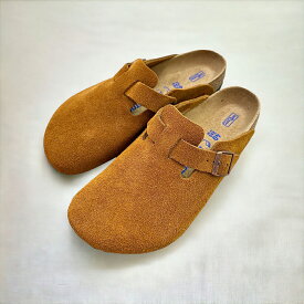 BIRKENSTOCK[ビルケンシュトック]/BOSTON SFB[ボストン]/Mink[ミンク]/1009542 レギュラー幅 幅広 ブラウン キャメル アースカラー スエード シンプル カジュアルシューズ ソフトフットベッド レディース メンズ クロッグ 靴