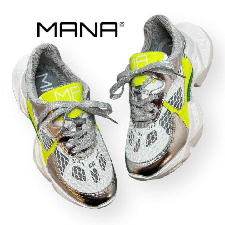 楽天市場】MANA マナ/556090 スニーカー メッシュ レースアップ 厚底 